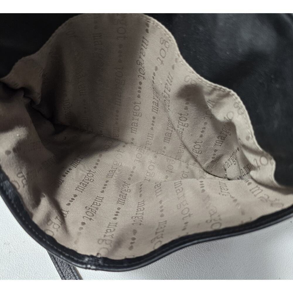 MARGOT New York CROSSBODY PURSE BAG Black SOFT LEATHER ADJ. STRAP - Picture 12 of 13